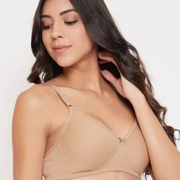 Clovia Beige Solid Non-Wired Non Padded Everyday Bra image 3