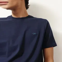 Andamen Signature Core Navy Regular Fit Solid T-Shirt image 5