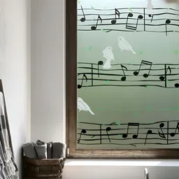 INDIAN ROYALS Black & White Melodic Bird Printed Self-Adhesive & Durable Window Sticker-image-54