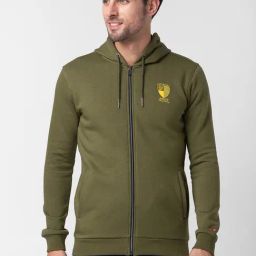 Being Human Green Regular Fit Logo Print Hooded Sweatshirt-picture-5