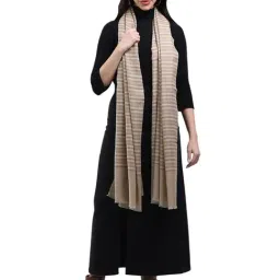Monte Carlo Beige Wool Striped Stole-picture-40