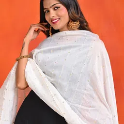 HELLA FASHIONS Pack Of 2 Geometric Woven Design Chanderi Dupatta image 2