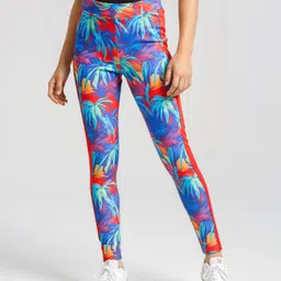 Pine Active Full Length Super Stretch Leggings Tropical Print - Red-picture-26
