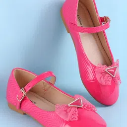 Pine Kids Clip Closure Solid Coloured Ballerina With Bow Applique - Fuchsia-picture-18