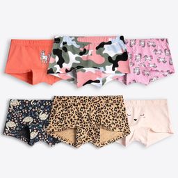 Ariel Cotton Blend Pack Of 6 Camouflage & Leopard Printed Hipsters - Multi Colour-picture-23