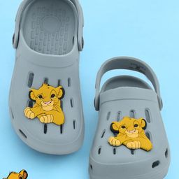 Yellow Bee Disney The Lion King Featuring Solid Perforated Clogs With Simba Charms - Grey-picture-29