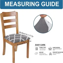 HOUSE OF QUIRK Set Of 4 Grey Printed Chair Seat Cover image 5