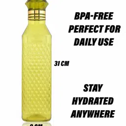 Kuber Industries Water Bottle Plastic Water Bottle for Fridge Water Bottle for Kitchen Ideal for Restaurant Water Bottle for Refrigerator Square H2O Bottle 1 LTR Pack of 9 Multi image 3