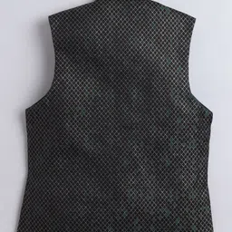 Ahhaaaa Silk Blend Full Sleeves Solid Kurta Pyjama With Embellished Sherwani Set - Green image 4