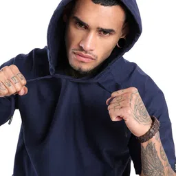 WROGN Men Hooded Extended Sleeves Pure Cotton Pockets T-shirt-picture-54