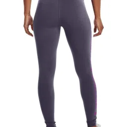 UNDER ARMOUR Grey Cotton Mid Rise Sports Leggings image 2