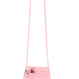 Cutecumber Kids Pink Printed Jumpsuit with Sling Bag image 4