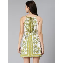 Oxolloxo Green & White Cotton Floral Print Wrap Dress image 2