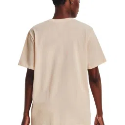 UNDER ARMOUR Beige Cotton Printed Sports T-Shirt image 2