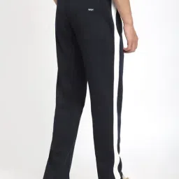 R&B Navy Cotton Regular Fit Printed Trackpants image 2