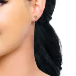 Candere by Kalyan Jewellers Stylish 14K Yellow Gold and Diamond Stud Earrings image 2