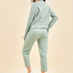 Sweet Dreams Sage Green Mock Collar Track Suit image 2