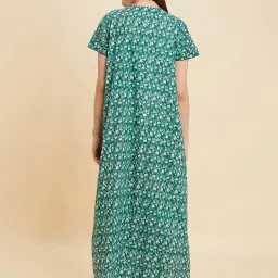 Sweet Dreams Green Cotton Printed Night Gown image 2