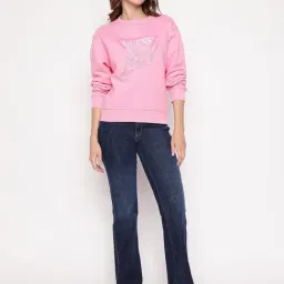 Guess Pink Icon Cotton Sweatshirt image 5