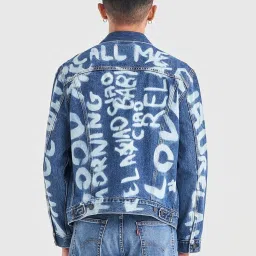 Levi's Blue Cotton Regular Fit Printed Denim Jacket image 2