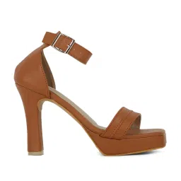 Elle Women's Tan Ankle Strap Sandals image 2
