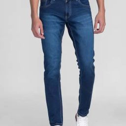 Giordano Blue Slim Fit Lightly Washed Stretchable Jeans-picture-0