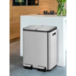 OBSESSIONS Metallic Stainless Steel Double Liner Recycling Step Dustbin (30 Litre)-image-15
