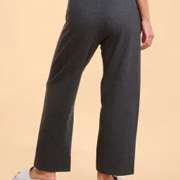 Enamor Black Melange Plain Lounge Pants image 2