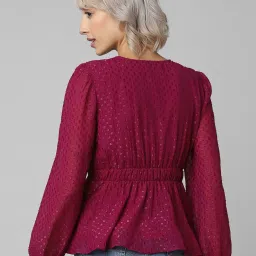 Only Maroon Printed Top image 2