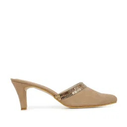 Elle Women's Beige Mule Shoes image 2