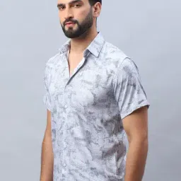 Indian Needle Light Grey Regular Fit Printed Shirt-picture-43