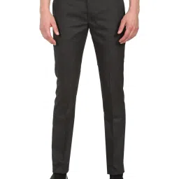 Arrow Dark Grey Regular Fit Self Pattern Trousers image 1