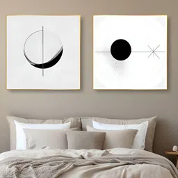 nestroots Modern White & Black 2 Pieces Canvas Wall Paintings-picture-15
