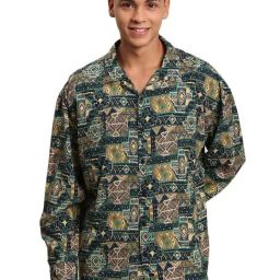 Bene Kleed Green Rayon Regular fit Print Casual Shirt-picture-23