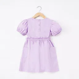 Ed-a-Mamma Kids Purple Solid Dress image 2