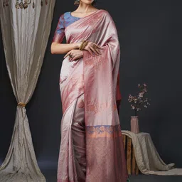Mitera Woven Design Zari Silk Blend Banarasi Saree-image-80
