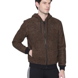 Antony Morato Brown Slim Fit Self Pattern Hooded Jacket-picture-34