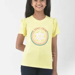 Crimsoune Club Kids Yellow Printed T-Shirt-image-19