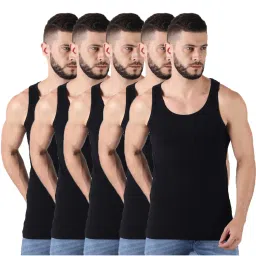 force nxt Froce NXT Mens Pack Of 5 Black Vest image 1