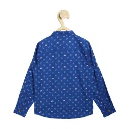 Allen Solly Junior Royal Blue Printed Shirt image 2