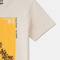 R&B Boys Beige Cotton Printed T-Shirt image 3