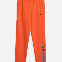 Puma Boys Orange Cotton Logo Pants-image-5