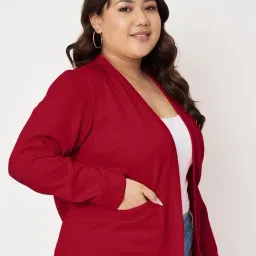 BRINNS Maroon Solid Casual Jacket image 4