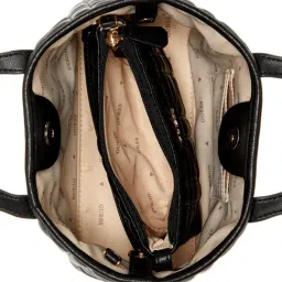 Guess Black Edita Quilted Satchel image 4