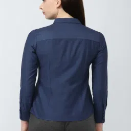 Van Heusen Navy Cotton Regular Fit Shirt image 2