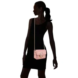 Esbeda Pink Textured Small Sling Handbag image 2