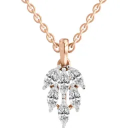 Sparkles Rose Gold Lab Grown Diamond 14KT 1.02ct Leaf Pendant For Women-picture-17