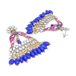 Sukkhi Gold-Plated & Pink Classic Chandbalis image 3