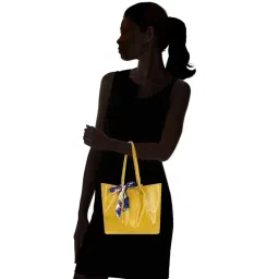Bagsy Malone Yellow Textured Medium Tote Handbag image 2