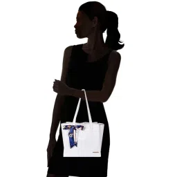 Bagsy Malone White Textured Medium Tote Handbag image 2